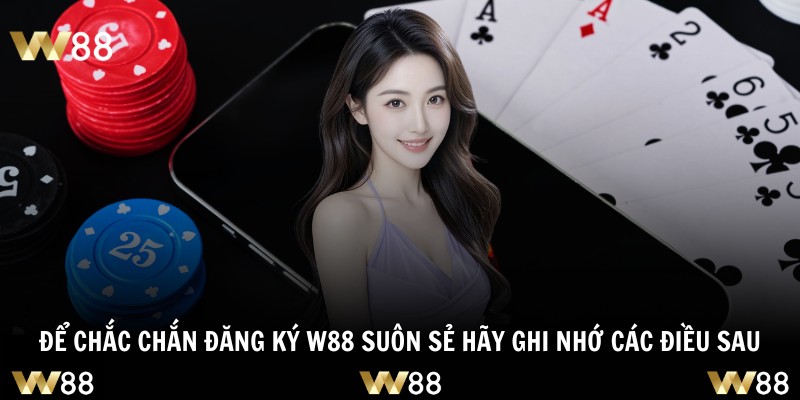 Để chắc chắn đăng ký W88 suôn sẻ hãy ghi nhớ các điều sau